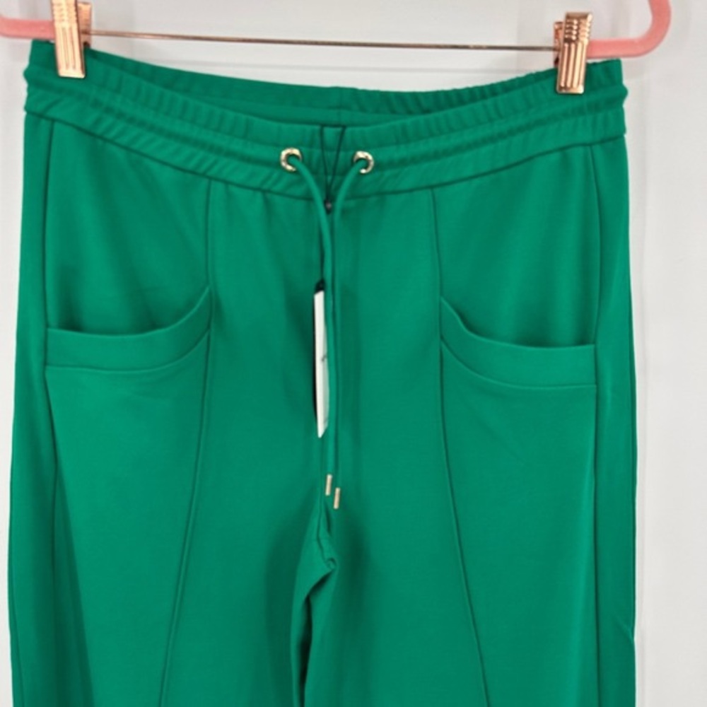 Green Wide-Leg Drawstring Pants - Picture 3 of 4